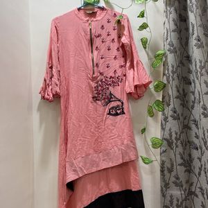 Pink Round Unique Kurti For Women🩷