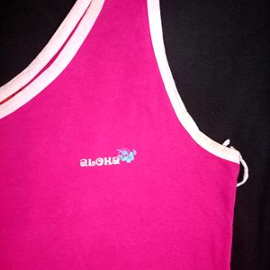 Pink One Side Tank Top..