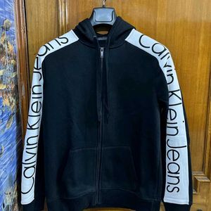 CALVIN KLIEN ZIPPER BLACK HOODIE