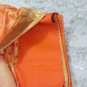 Heavy border saree&blouse unused...soft material