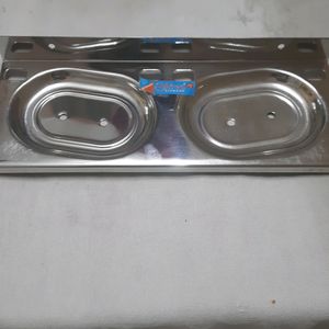 Steel Soap Dish With Two Compartments