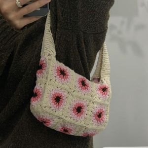 Crochet Flower Shoulder Bag