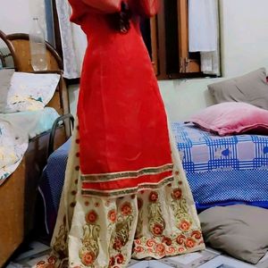 Beautiful Red Sharara Suit.. No Dupatta