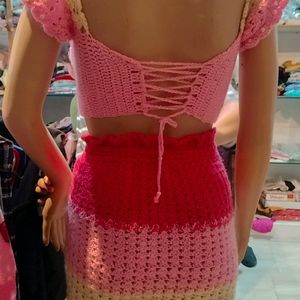 Beautiful Crochet Dress With Matching Bag