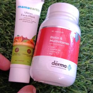 Face Mask And Dermaco Biotin Capsules