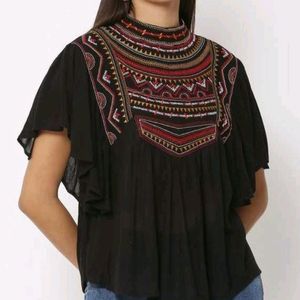 Thread Embroidery Work Cape Top