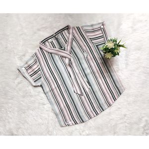 Chic Stripes and Stylish Details short length Top