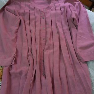 Pink Colour Kurta Oversized/Free Size