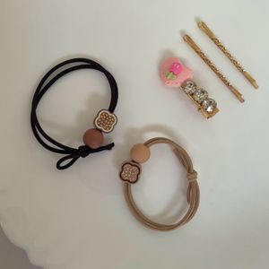 Korean Hair Ties Tulip Clip Combo