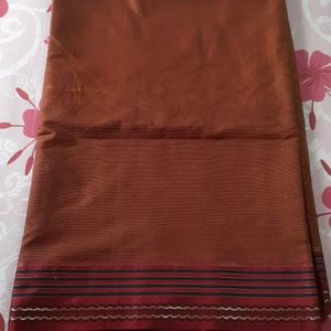 Brown Saree with Maroon Border