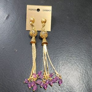 Golden Light Purple Earrings