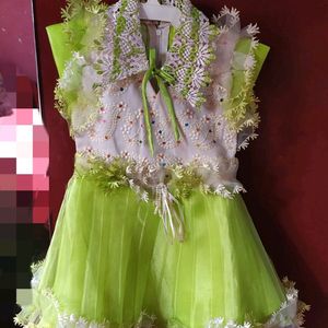 Green Colour Baby Frock