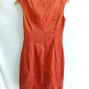 Orange Silk Cocktail Dress