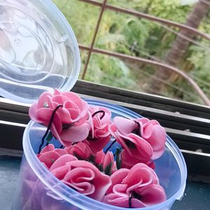 Set Of 12 Rose Hair Clips