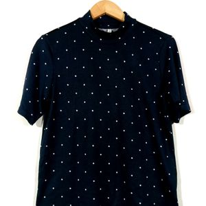 Navy Blue Polka Dot Top (Women)