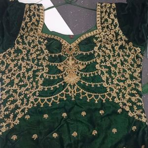 Velvet Gharara Kurti Set With Net Dupatta