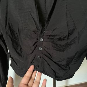 H&M V Shaped, Crop Button Down Shirt