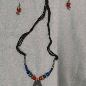 Ethnic Neck Piece With Earrings