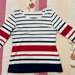 3/4th Sleeves Striped Top