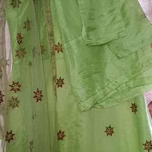 Premium Quality Chanderi Long Embroidery Dress Set