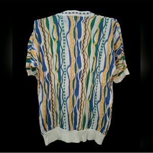 Coogi Style Jumper Knit in Blue/Yellow, Men's
