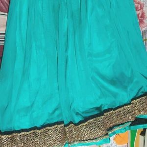 Anarkali Suit Cyan/Green Colour Dress 👗