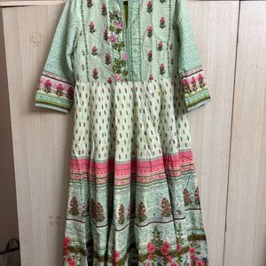 Biba Green Anarkali Maxi Kurta (M/34)