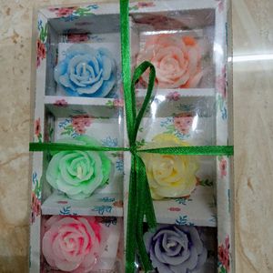 Rose Flower Floatting Candles 6 Multi Colour Diya