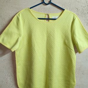 Trendy Ladies Fashion Top Half-sleeve Yellow