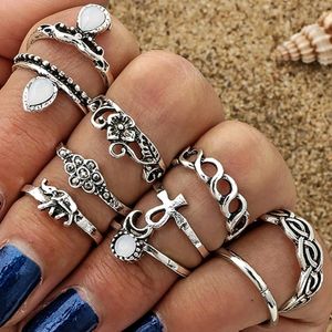 Stylish Oxidised Rings Combo With Steel Bangles