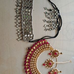 Combo Necklace Set With One Kamarband