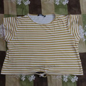 Striped Crop Top With Knot