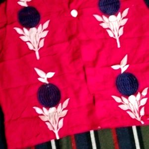 A-line Pattern Kurta With Kabjee/ Short Shurg