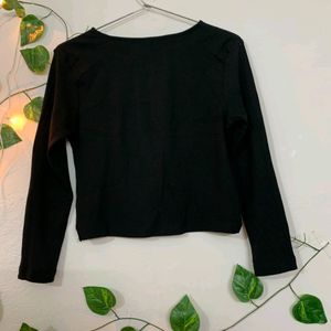 Sassafras Black Crop Top