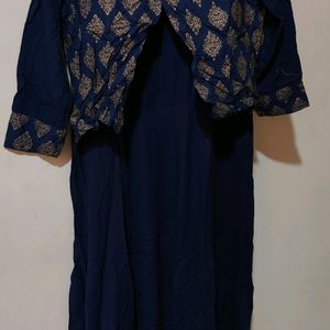 Nayo Navy Blue A-line Kurta