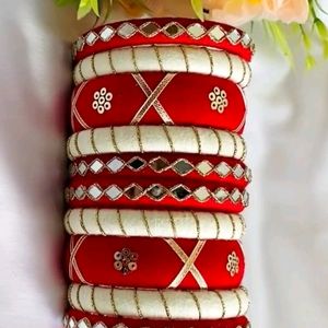 Red Mirror Work Bangles ❤️