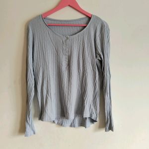 Casual Skyblue Top Full sleeved