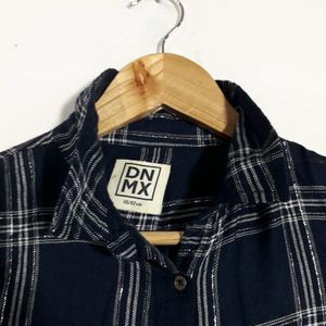 Navy Blue Checks Dress ( Women's )