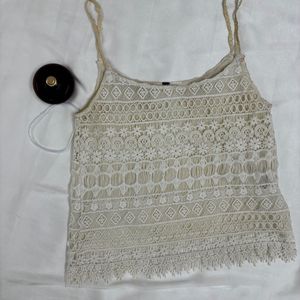 Crochet Cream Color Top