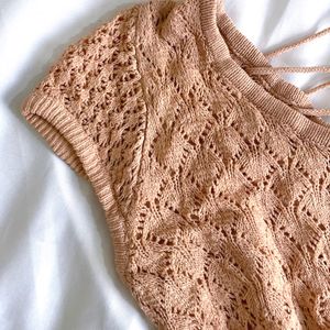 🎀Pinterest Crochet Back Designer Top