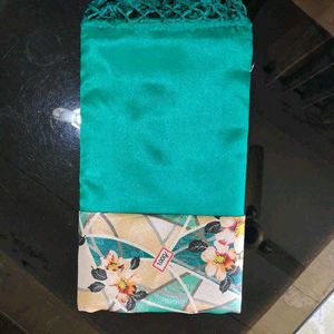 Sea Green Satin Saree With Blouse Piece