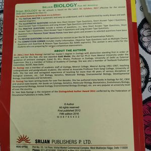 Srijan ISC Biology Textbook Veer Bala Rastogi