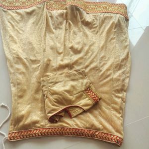 Golden Lehnga With Red Dupatta