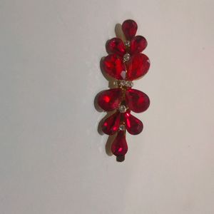 Red Crystal Hair Pin