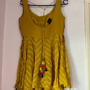 Mustard Indo Western 3-piece Set