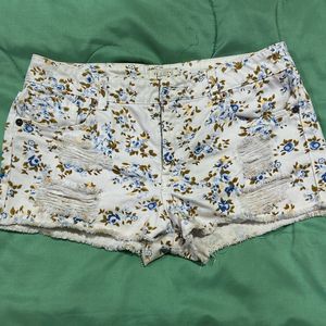 Floral Denim Shorts