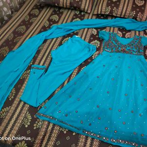 Anarkali With Churidar And Dupatta