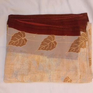 Synthetic Printed Saree With Blouse Piece