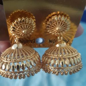 Matt Finish Gold Earrings