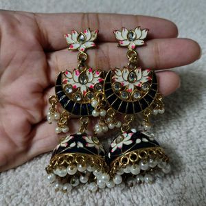 Navy Blue jhumkas